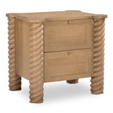 Treccia 2 Drawer Nightstand Oak