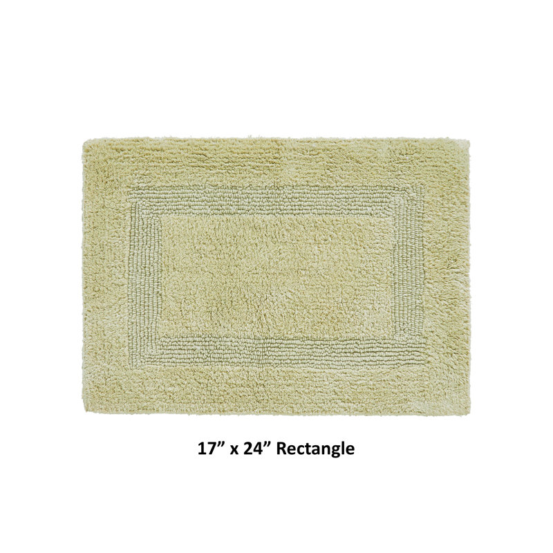 Rozanne Reversible Cotton Bath Rug, Sage, 17" x 24" Rectangle