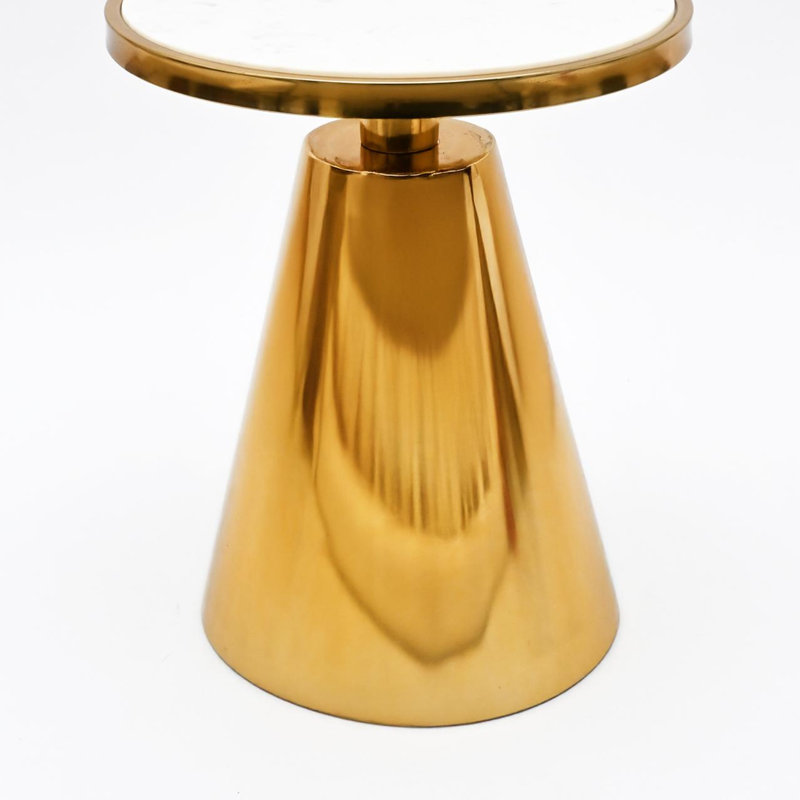 Table de bout Marble, H 18,99 po x l 18,99 po x P 18,99 po, Blanc/Noir