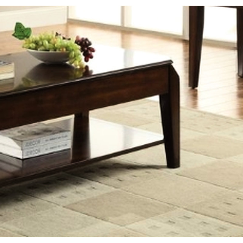 Table basse à plateau relevable en noyer - Solution de rangement élégante et pratique moderne de couleur noyer