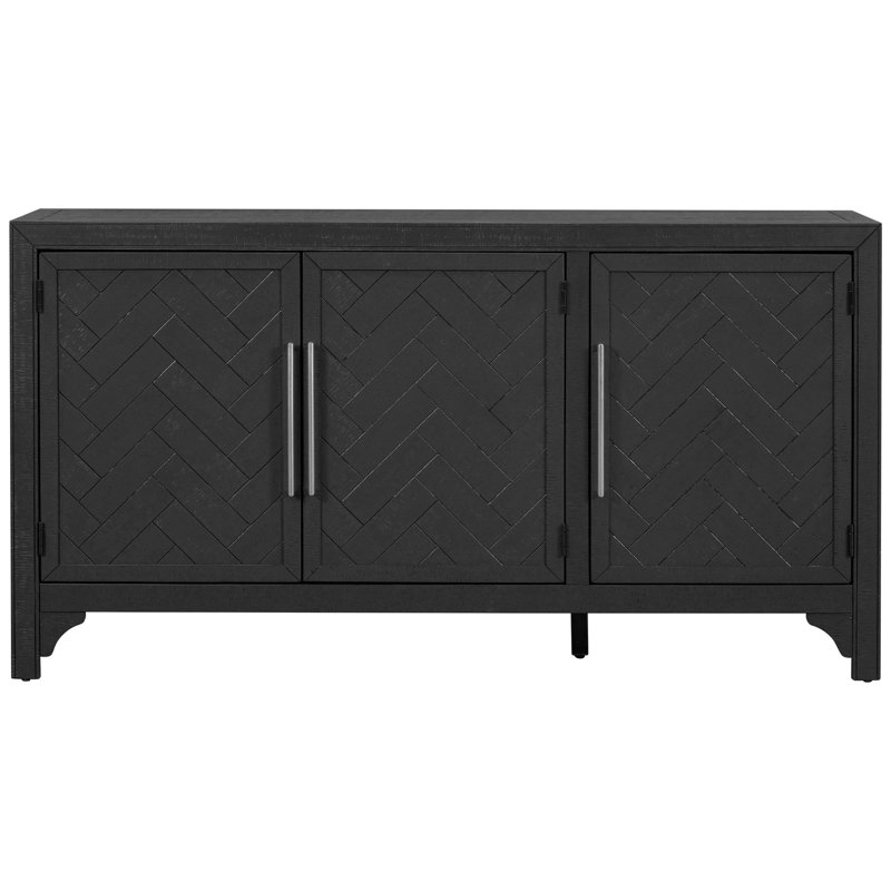 Armoire en U conçue avec placage de pin +, trois portes de rangement pour le placage à usage résidentiel, assemblage facile, conception spacieuse