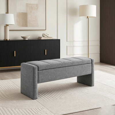 Modern Bed End Bench with Storage