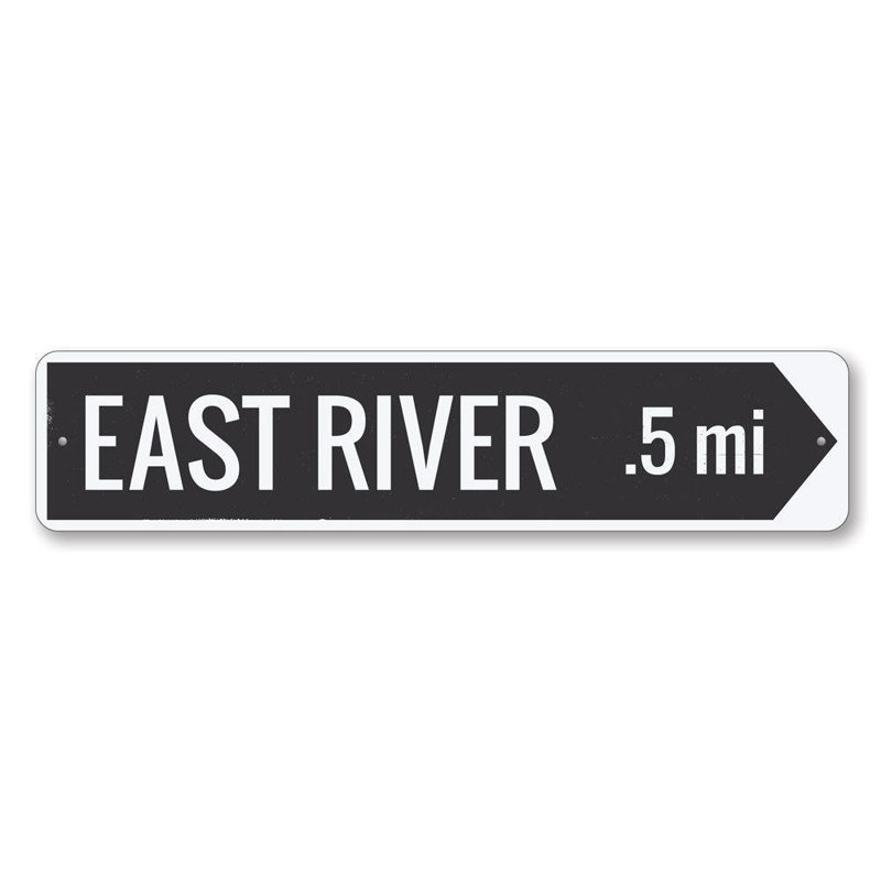 Plaque en aluminium River River, H 4 po x l 18 po x P 0,04 po