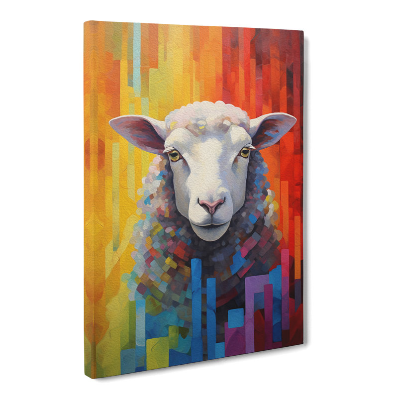 Sheep Hard Edge - No Frame Print, 60cm H x 40cm W x 3cm D