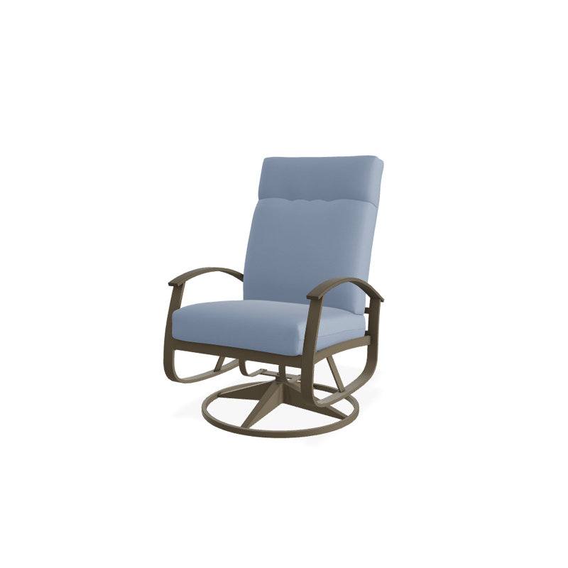 Chaise berçante pivotante réglable avec coussins Askar, Ciel 42A, Bois de plage P40, Bois de plage texturé