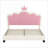 Full Size Poplar Wood PU Upholstered Platform Bed with Crown Headboard, 500lbs No Box Spring Needed, Cream for Bedroom-415874056-415874167