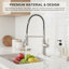 Spring Pull Down Single Handle Kitchen Faucet With Deck Plate & 3-function Sprayer