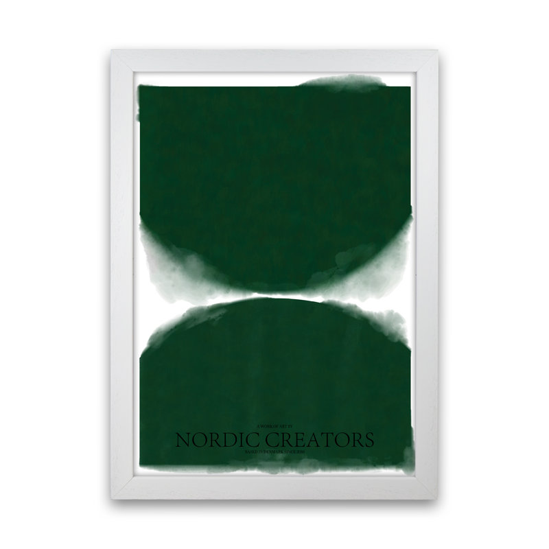 Green Abstract - Print, White Framed, 59.4cm H x 42cm W x 3cm D