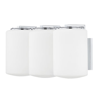 Barre d'éclairage de salle de bain en chrome poli à 3 lumières à intensité variable Chantal