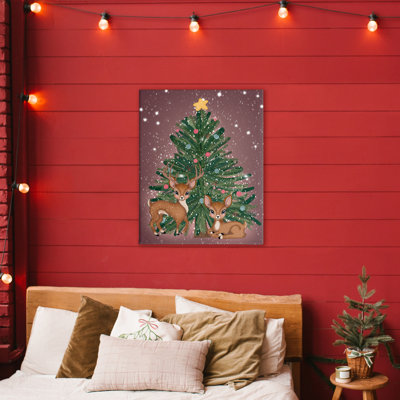 Arbre de Noël, toile de chevreuil amusante, conception par Drew McInerney
