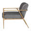 Chaise longue en velours avec accoudoirs Baxton Studio Ilmari - Fauteuil rustique moderne avec structure en métal forgé à la main pour le salon ou le salon