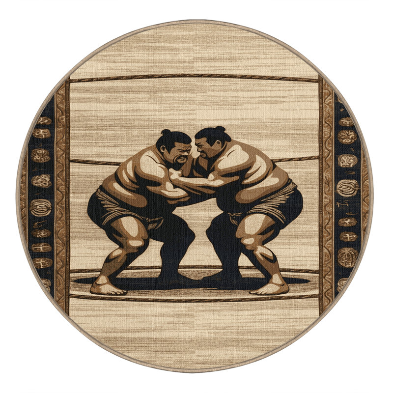  Tapis lavable Sumo Wrestling, Rond 4 pi