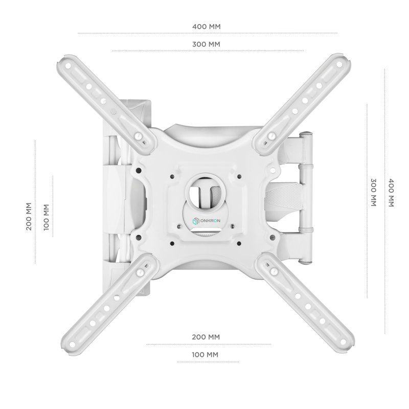 ONKRON Single Screen Wall Mount, White