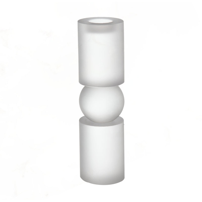 Porte-bougie moyen en verre D3.1X11, H 11 po x l 3,1 po x P 3,1 po