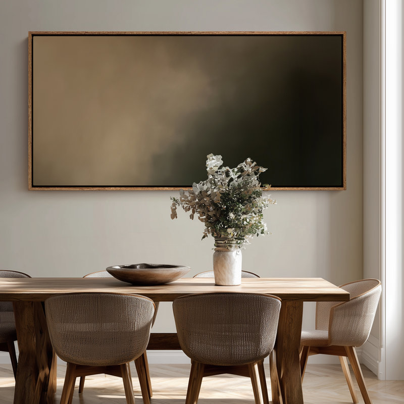 Très grand art mural rétro encadré pour art classique, H 30 po x l 60 po, Naturel