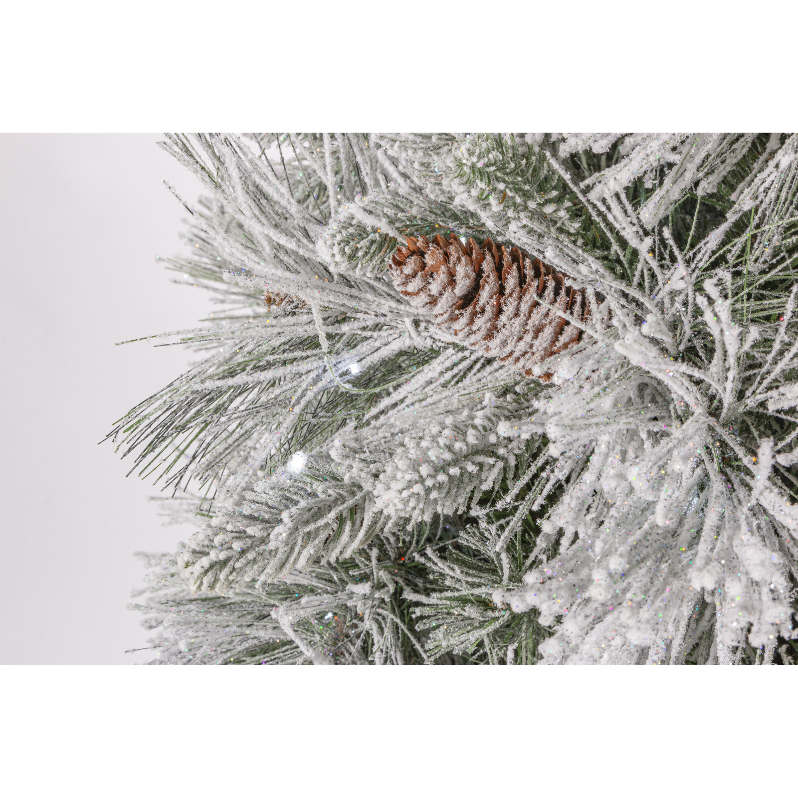 Lightly Flocked Snowbell Pine Potted 4ft with Floor Switch