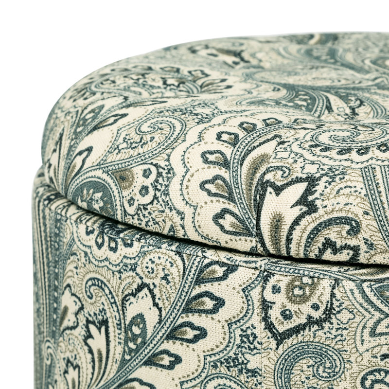 Upholstered Ottoman, Rustic Flower Polyester