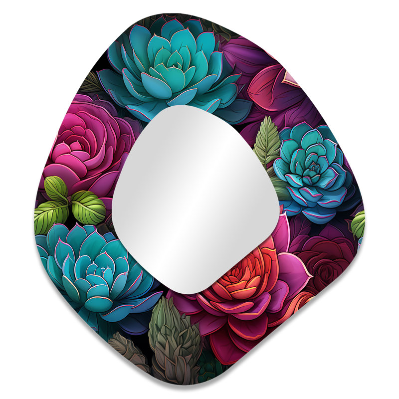 Motif botanique Neon Succulents, 35 po x 31 po