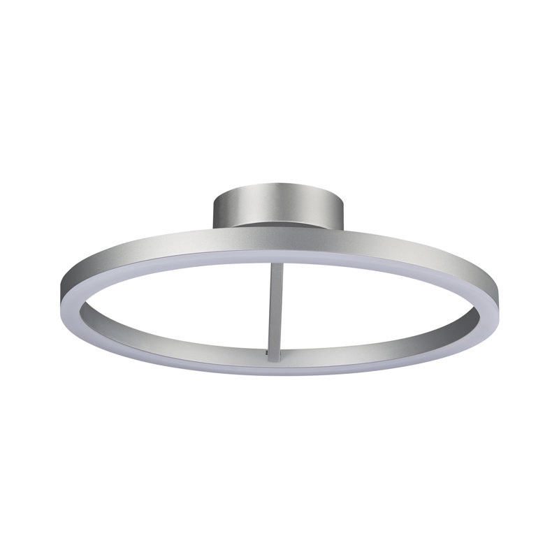 Zuben 20" Satin Nickel Modern LED Drum Ceiling Light