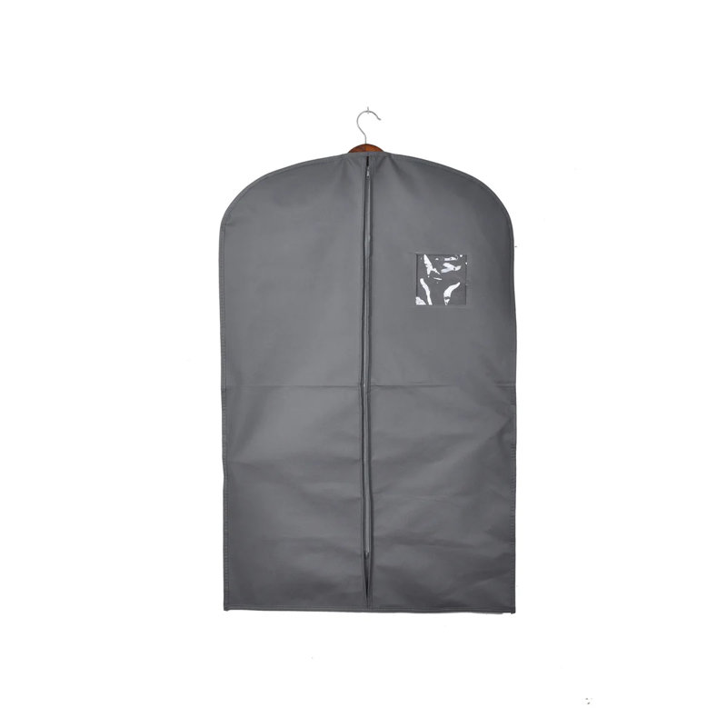 Sacs à vêtements pour le rangement des vêtements, paquet de 6, noir et beige, sacs à vêtements avec fenêtre transparente