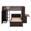 Lit mezzanine simple avec tablettes, bureau et garde-robe-118746985