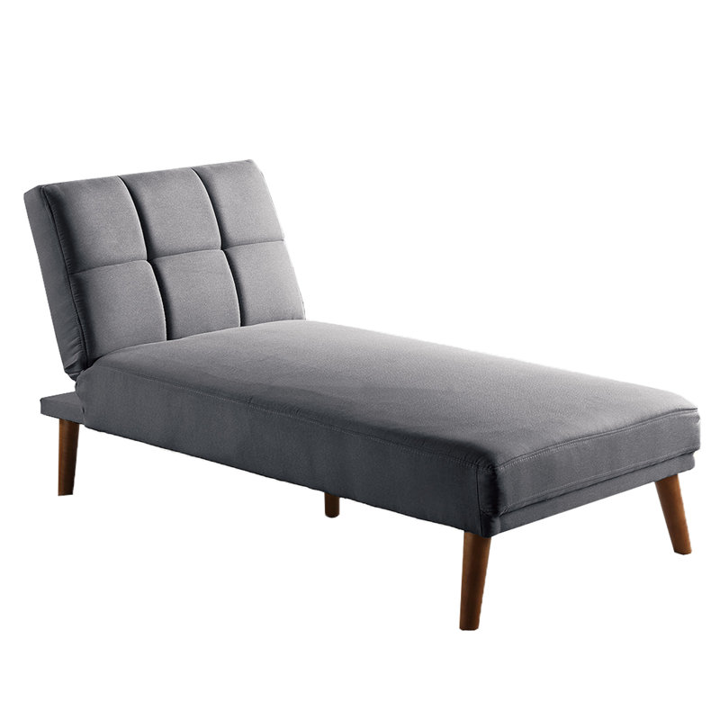Haldas Upholstered Chaise Lounge, Blue Gray Polyester Blend