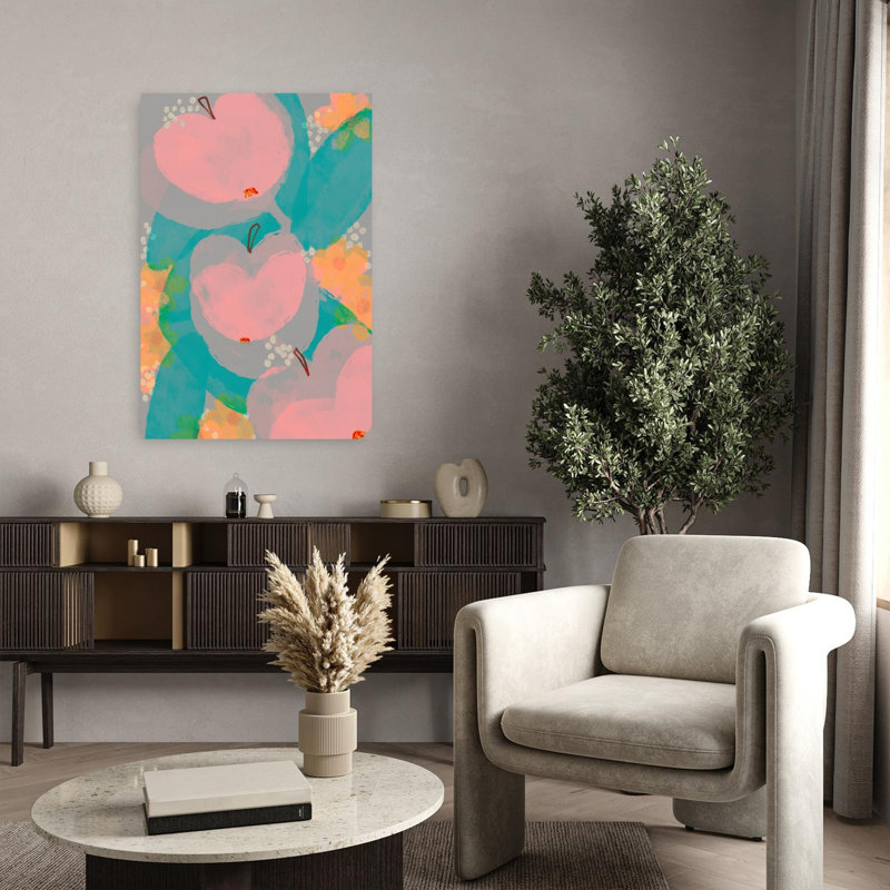 Art mural rose et rose, H 36 po x l 24 po