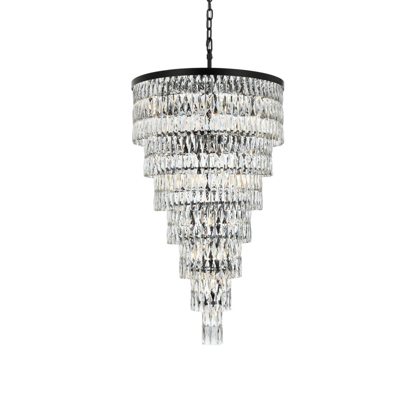 Iva 32 inch Rectangular Chandelier , Black