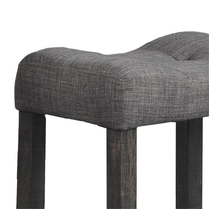 Ensemble de 2 tabourets de comptoir à hauteur de comptoir (sans table), Gris anthracite, Noir