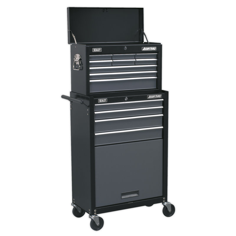 Metal Single Storage Cabinet ( 38cm H x 60cm W x 26cm D), Black/Grey