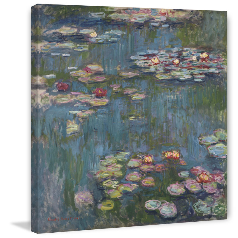 "Nymphéas", reproduction sur toile tendue, H 40 po x l 40 po