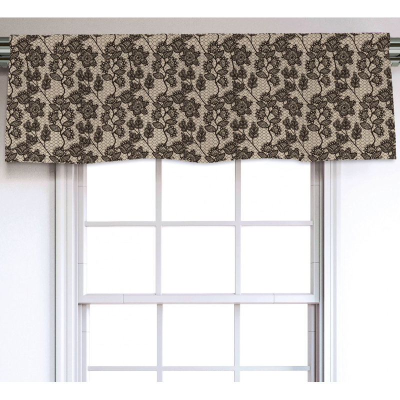 Sateen Floral Ruffled Window Valance
