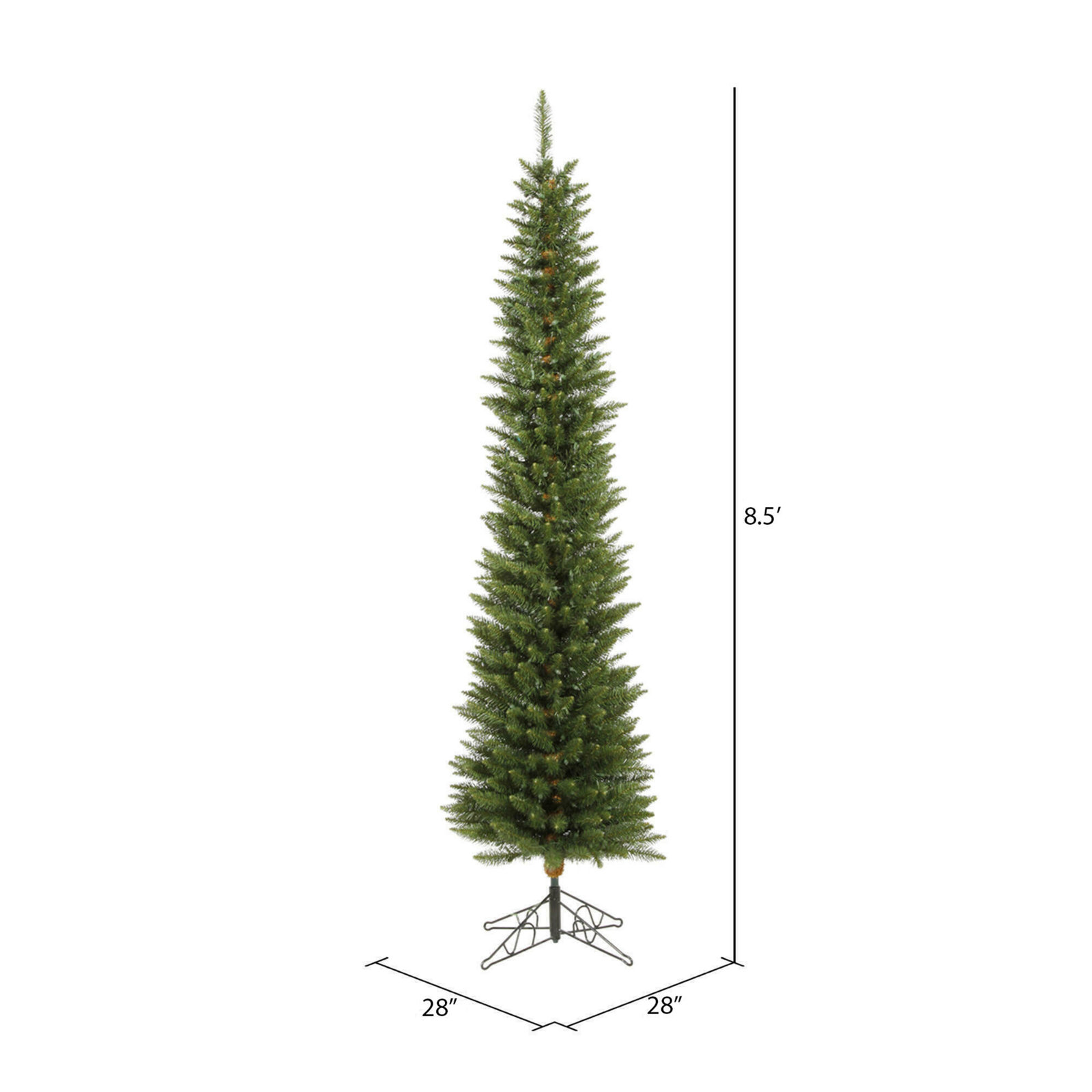 Durham Pre-Lit Pine Christmas Tree, Multi-colored LED, 8.5' H