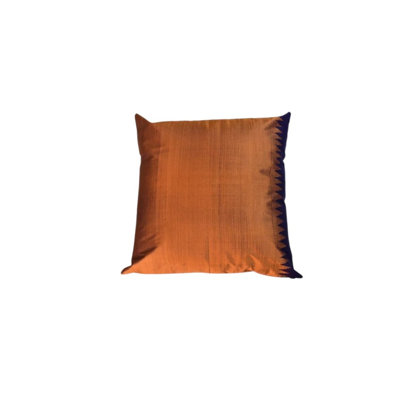Handmade Eco-Friendly 16''X16'' Decorative Cushion Covers Solid, Silk, Orange Indoor, Pack of 1