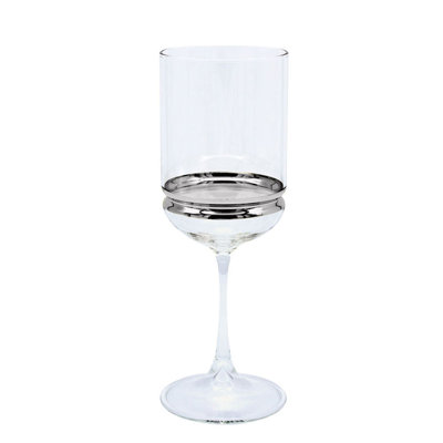 Stem Wine Glasses with Band 6pk - Silver