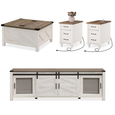 Ensemble de tables basses 4 pièces Farmhouse