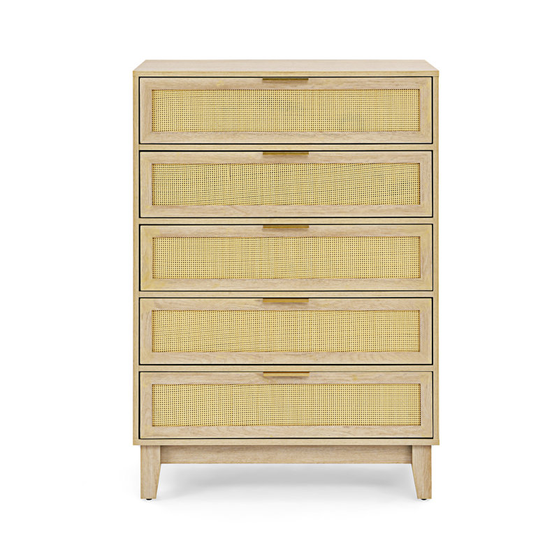 Commode 5 tiroirs, Bois naturel