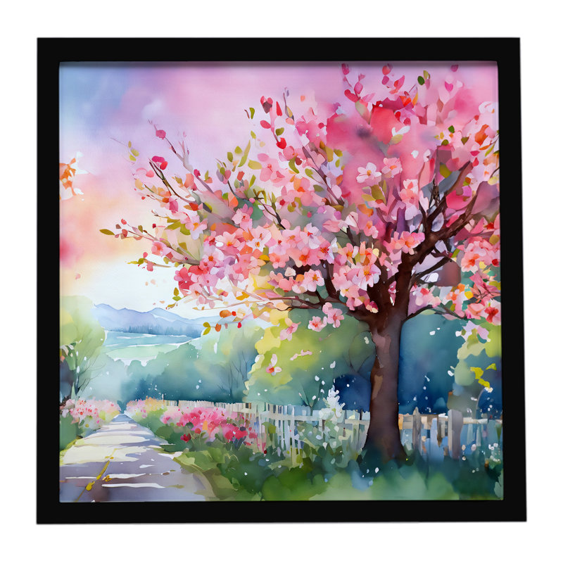 Michigan Michigan Blossoms in Watercolor, reproduction d'art encadrée