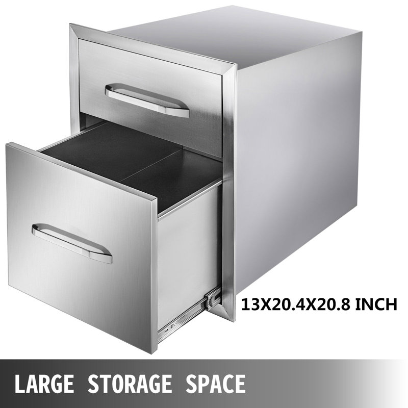 VEVOR 13'' Stainless Steel Outdoor Kitchen Triple Storage Drawers