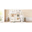 Lit mezzanine haut simple en métal avec escalier et rangement, blanc pour, 94,3 longs, 47,8 larges escaliers, garde-robe de rangement intégré, X 73,4 dimensions