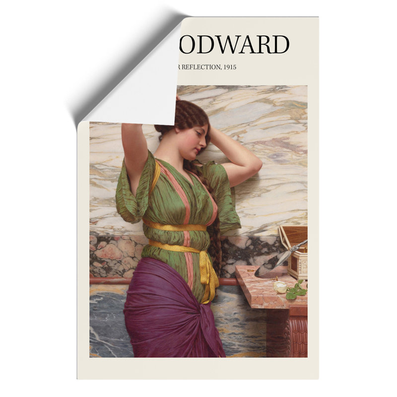 A Fair Reflection Print by John William Godward - Frameless Print, 59cm H x 42cm W x 0.1cm D