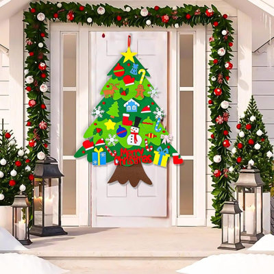 Arbre de Noël en feutre bricolage 3,3 pi avec 32 pièces, arbre de Noël mural, mon premier arbre de Noël