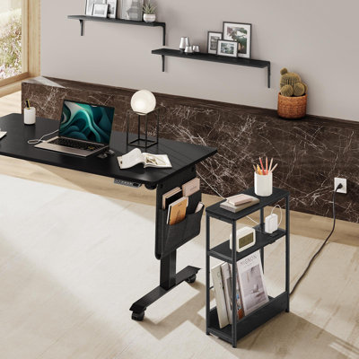 Side Table With Charging Station,magazine Rack