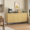 Buffet avec rangement, armoire de rangement à 4 portes et armoire à café en bois avec tablettes réglables pour le salon, la cuisine, la salle à manger et la salle à manger
