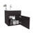 FM FURNITURE  Belle Bathroom Floating Vanity With Sink, 1 Door, Wengue-2139738775