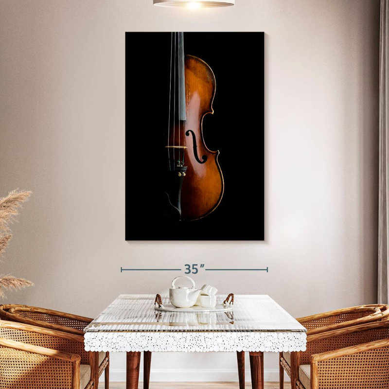 Abarca Shiny Violin On Black, 51" H x 34" W