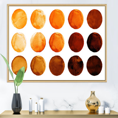 Neuf cercles dans des tons d'orange et de brun II - reproduction sur toile