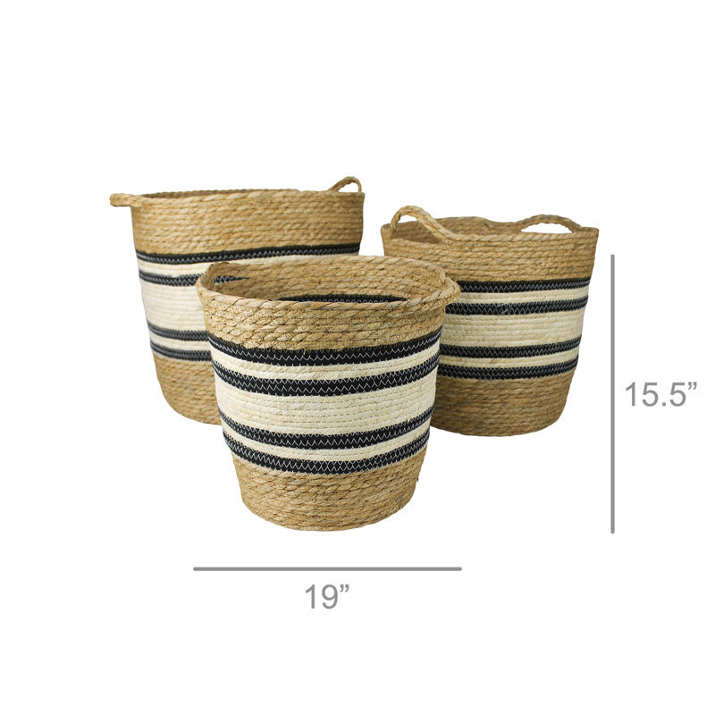 Bayou Breeze Maize Striped Storage Basket