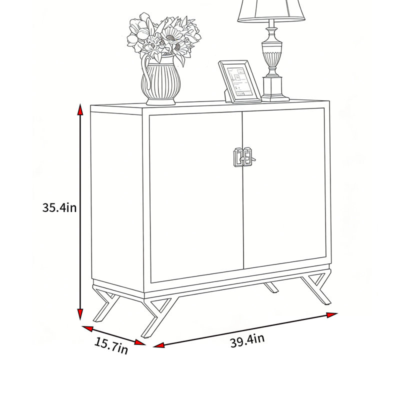 Buffet de 39,4 po de largeur, Or/brun