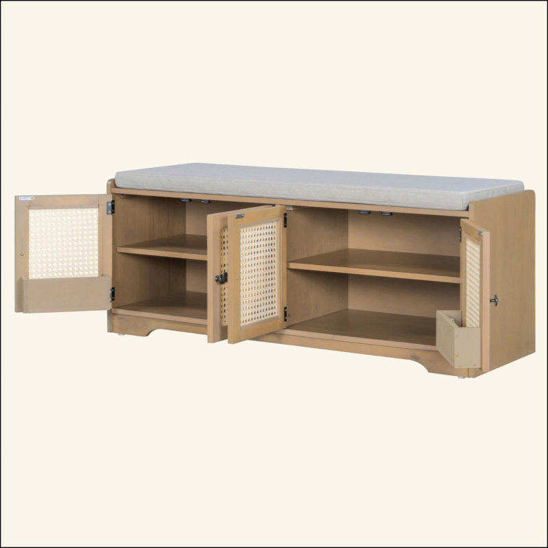 Banc de rangement Rustic, Brun